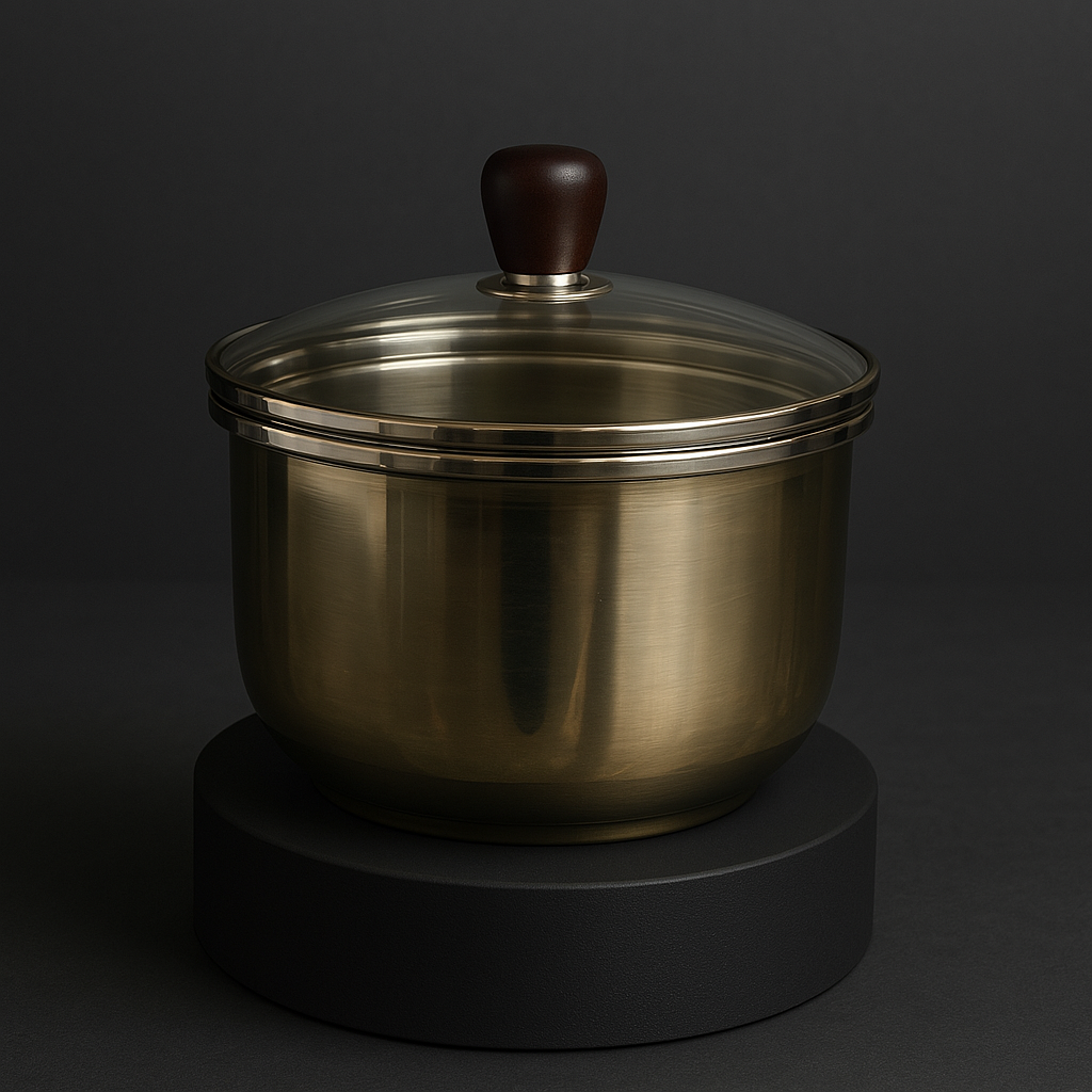 Bronze Milk Pot with Glass Lid