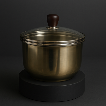 Bronze Milk Pot with Glass Lid