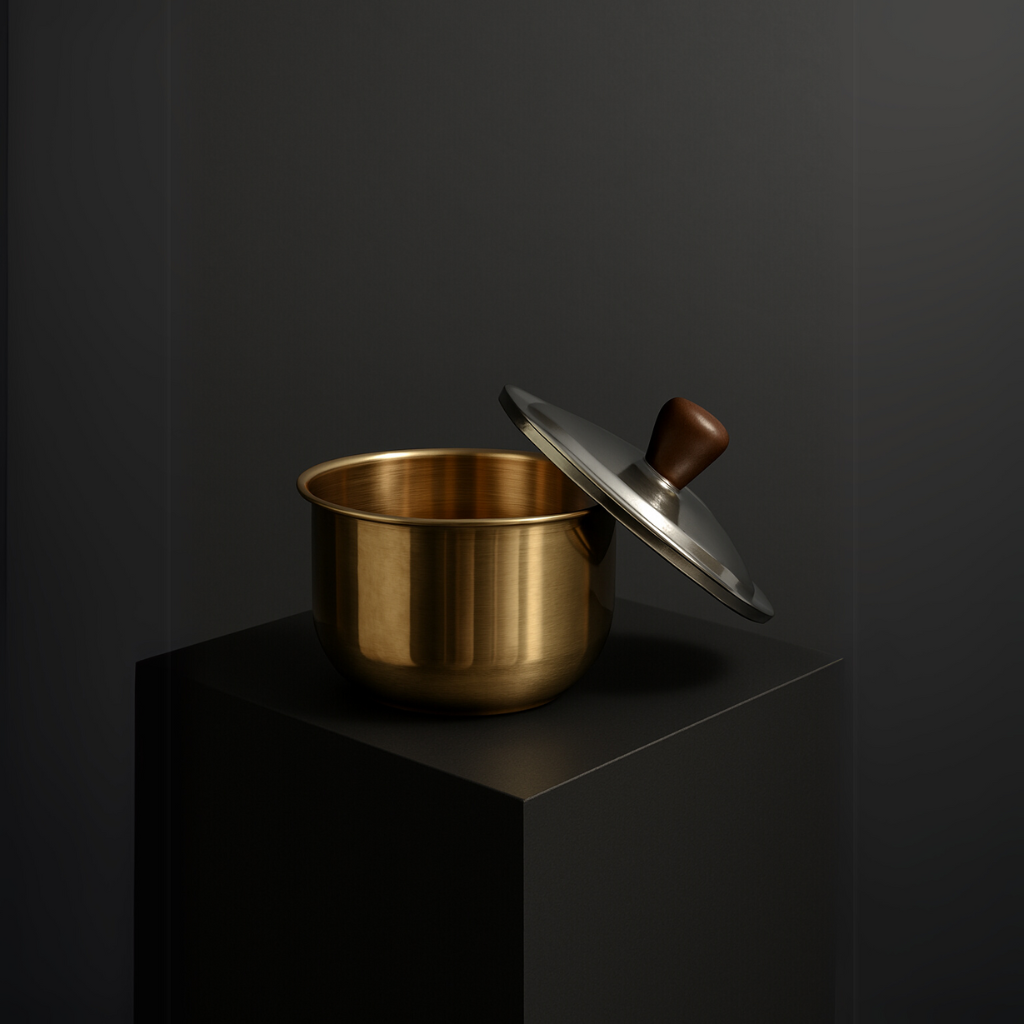 Bronze Milk Pot with Glass Lid