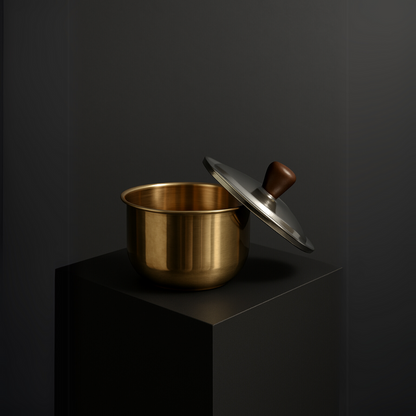 Bronze Milk Pot with Glass Lid